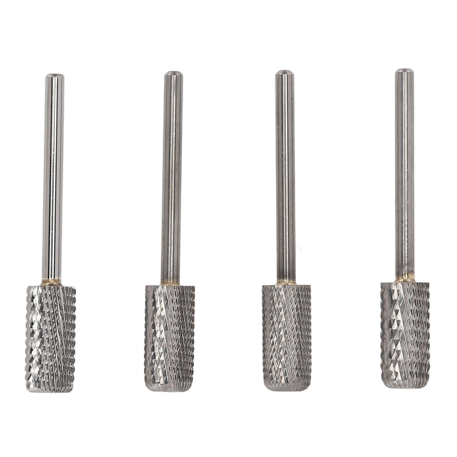 PUNTE TRAPANO IN CARBURO DI TUNGSTENO PER UNGHIE SET DI PUNTE PER MANICURE PROFESSIONALI PER ARTE DELLE UNGHIE PER USO IN SALONE A CASA 4 PZ TESTINE PER LUCIDATURA DELLE UNGHIE