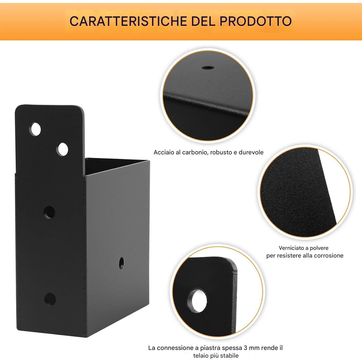 Staffe per Pergola, Ad Alta Resistenza 4 Pezzi Angolare Ad Angolo Retto, Accessori Per Giardinaggio Casa Giardino Garage Serra
