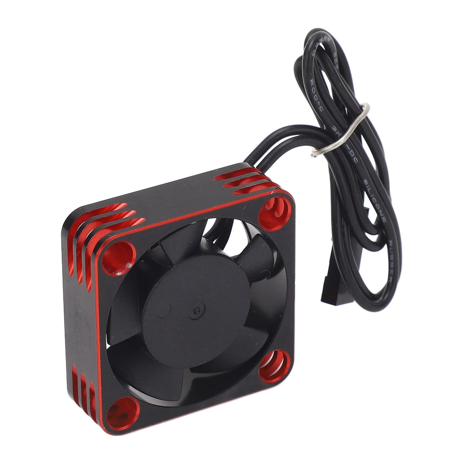 RC Car Motor Heatsink Fan, Universal Lightweight Plastic Aluminum RC Car Motor Cooling Fan 23000RPM for Modification (Red)