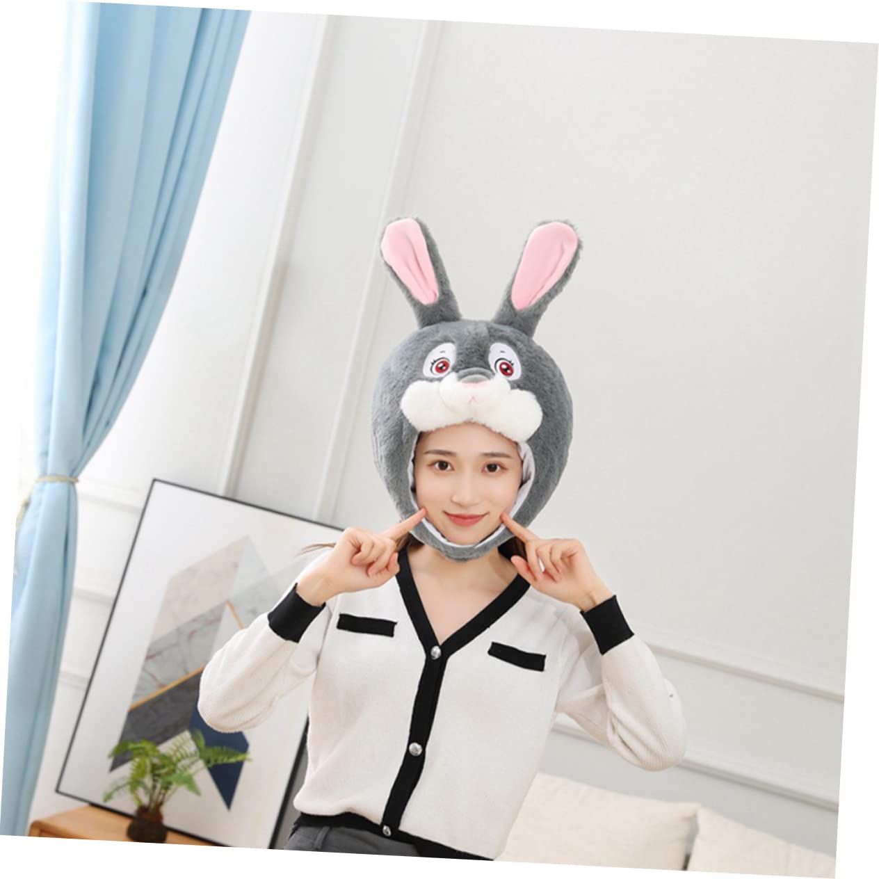 ifundom 2piezas Gorro De Conejo De Peluche Con Orejas Para Fiestas Disfraz De Pascua Accesorio Fotográfico Divertido Gorro Unisex Para Adultos Diseño Creativo y Fácil De Usar
