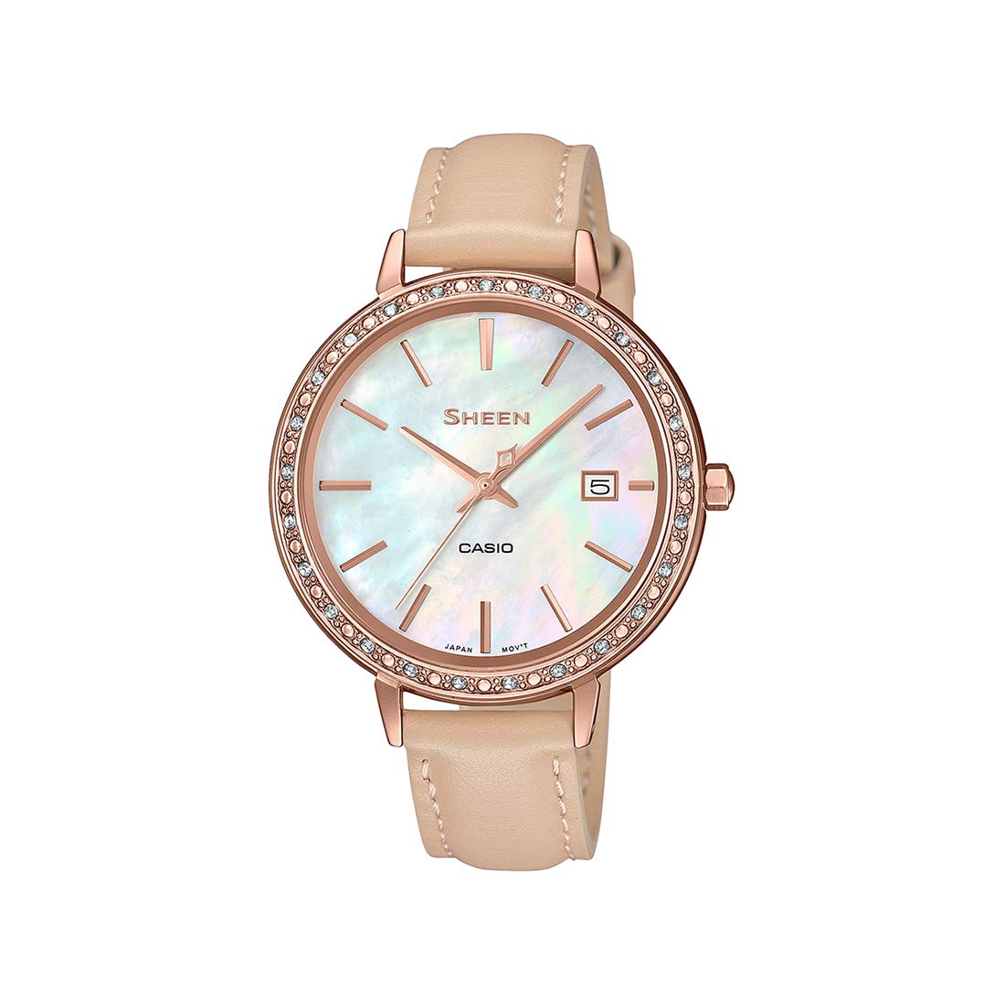 Casio Sheen Analog Mother of Pearl Dial Womens Watch - SHE-4052PGL-7BUDF(SX246) (B07MR4P5P1) Amazon Price History, Amazon Price Tracker