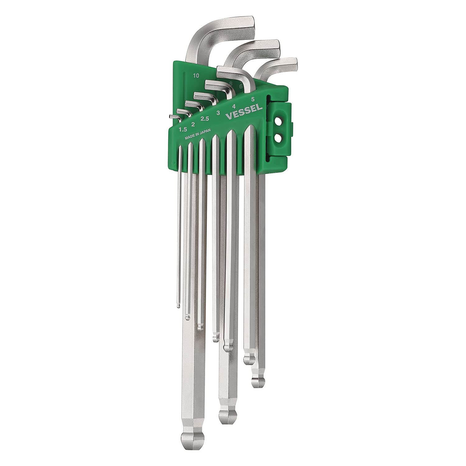 Vessel Ball Point L-Shaped Wrench 8209BP 9-Piece Set of Shorts, Vessel Ball Head Allen Wrenches, Truncated 9pcs
