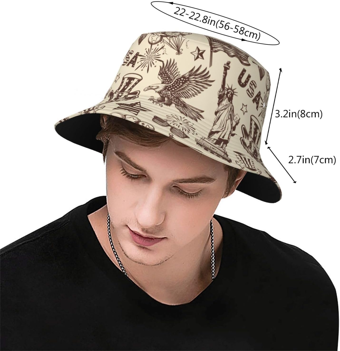 American Flag Bucket Hat for Women Men 4th of July Hat Fisherman Independence Days Hats Packable Sun Hats