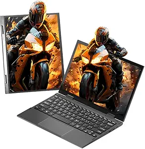 2-in-1 Mini Laptop: 10.95" 2K FHD IPS Touchscreen, N95 CPU,16GB DDR5 RAM 1TB SSD, Metal Body, Win 11 Pro/Office 2019, Full-Function Type-C, Fingerprint Sensor, Backlit Keyboard (16G+1TB)