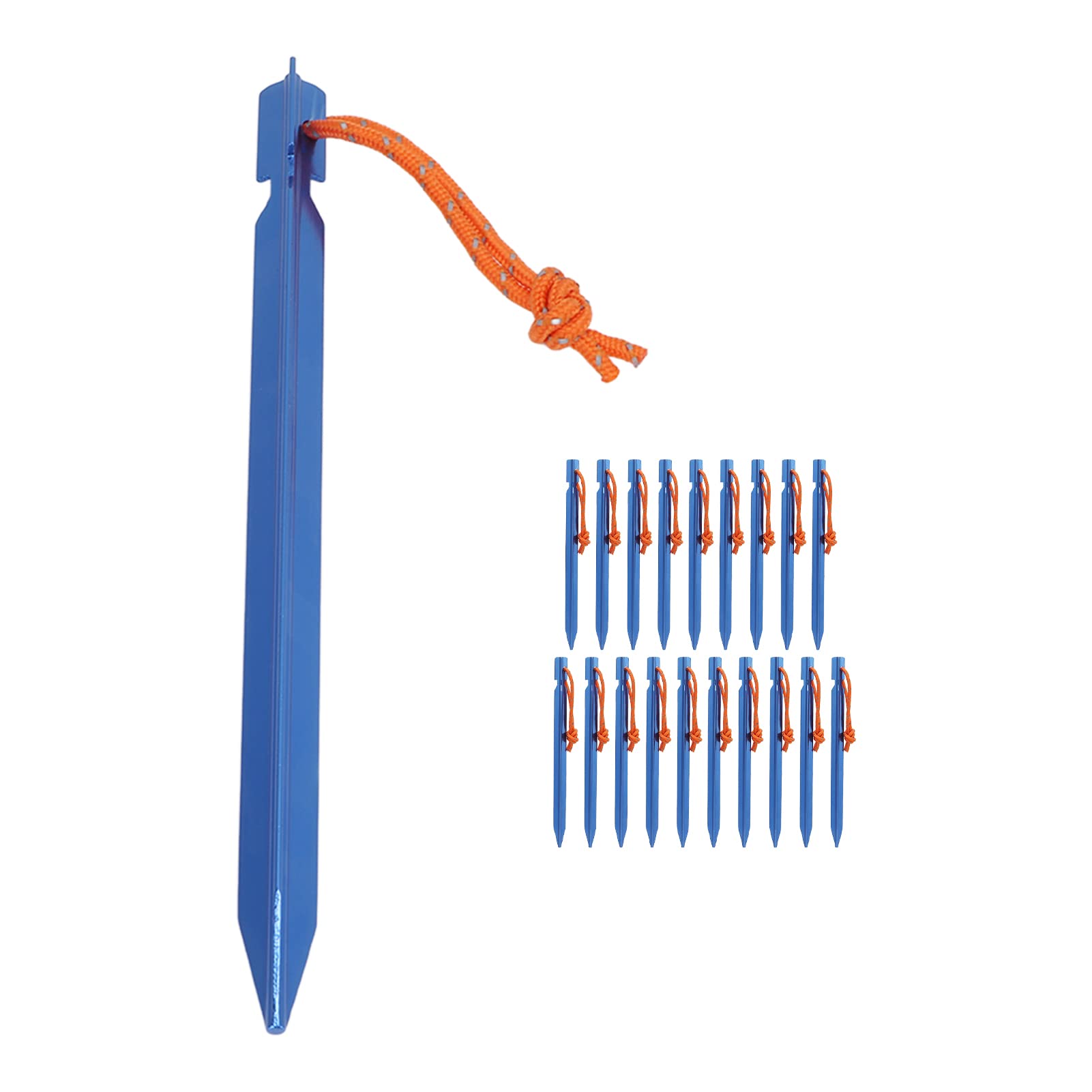 Piquets de Tente Piquet de Tente Robuste en Forme de V avec Cordes pour Accessoires de Tente de Camping en Plein air (Bleue)