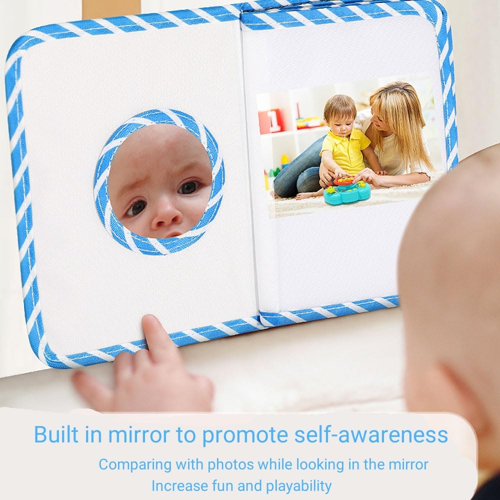 Oaygat Baby's My First Photo Album 17 4x6 Pictures Soft Cloth Photo Album Unisex Kids' Personalized Memory Photos Albums for Family Baby Shower Party Toddler Kid Girl - Image 2