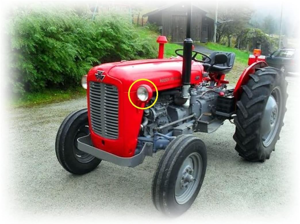 Czerwone reflektory zestawy para z żarówkami 12 V konkurencyjne dla traktorów David Brown 700 800 900 1200 1400 Series | Massey Ferguson Tractor 35 35X 65 765 | Case/IH Tractor B250 B275 B414 B444