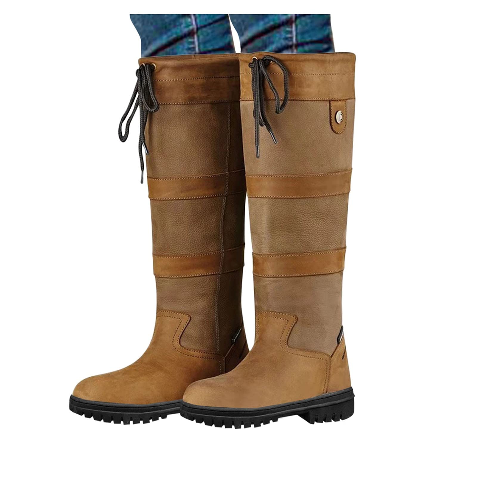 Scarpe da Neve Uomo Impermeabili 2026 Stivali Alla Donna con Punta Rotondi Invernali Calde Alti Tacco