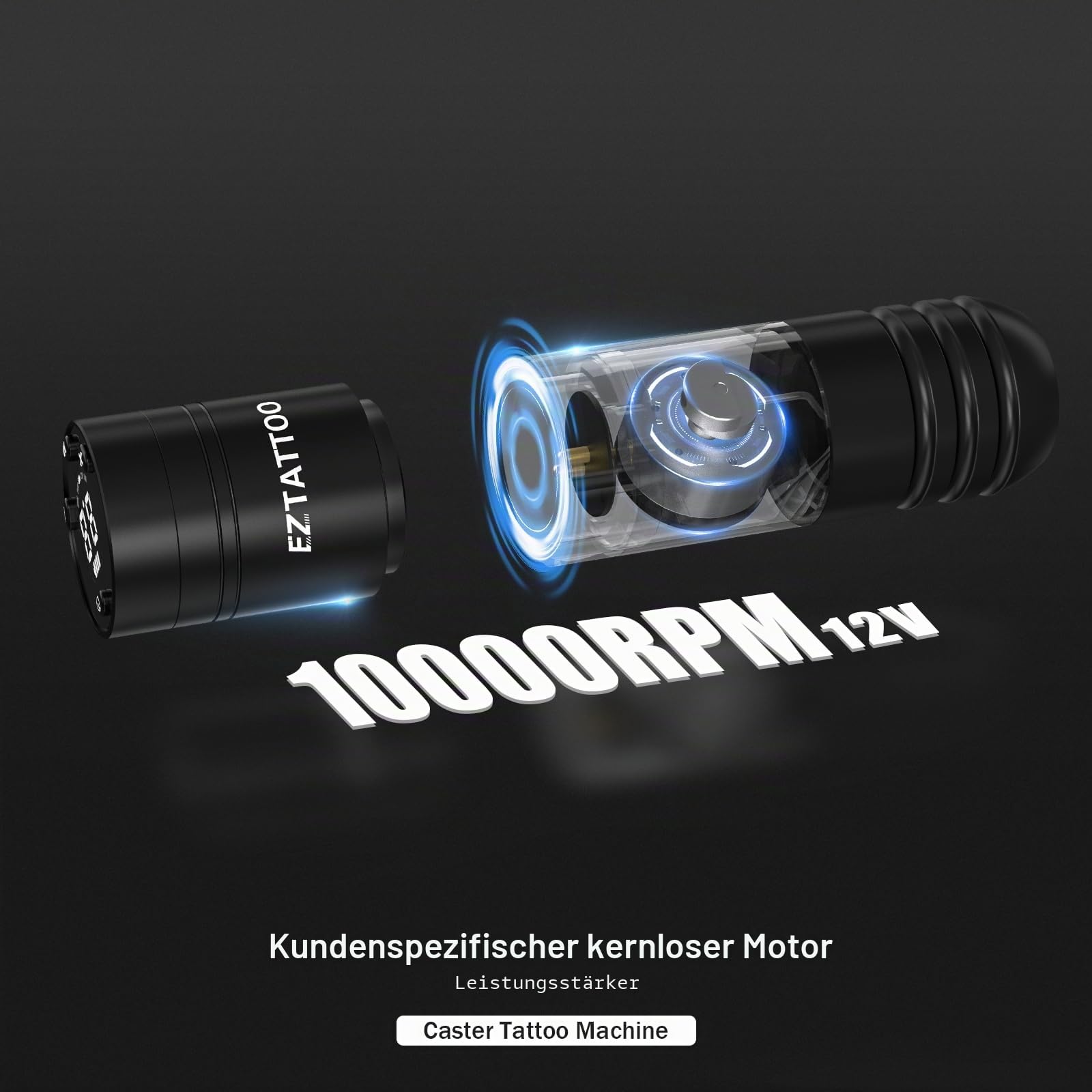 Maschine - Drahtlose Rotations Pistole mit 1500mAh Akku Stromversorgung für Anfänger und Künstler (Caster Goldene)