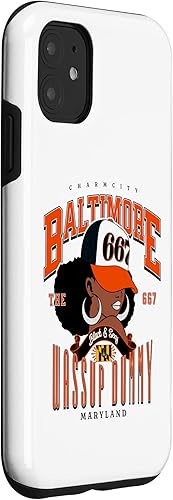 Miniatura 3 de Funda para iPhone 11 667 con código de área Baltimore Maryland Flag Blaq Girl Bmore Pride