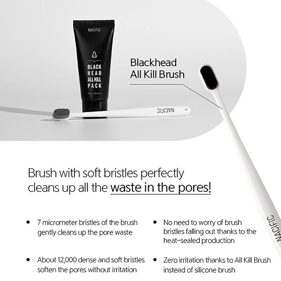 NACIFIC Black Head All Kill Pack 40 ml /1.35 fl oz - includes Blackhead All Kill Brush.