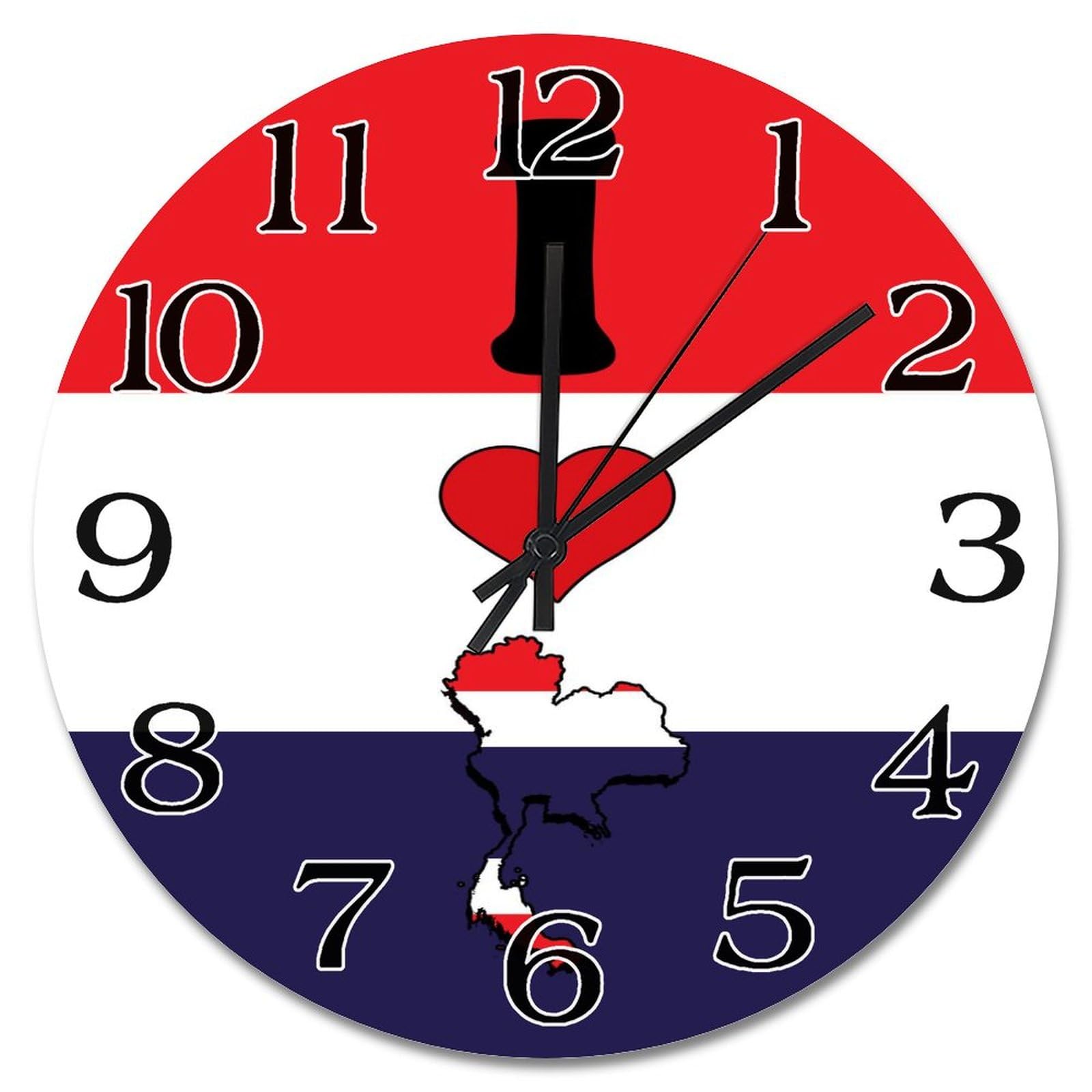 Horloge de voyage à suspendre Thaïlande en bois, cadeau pour globe-trotter