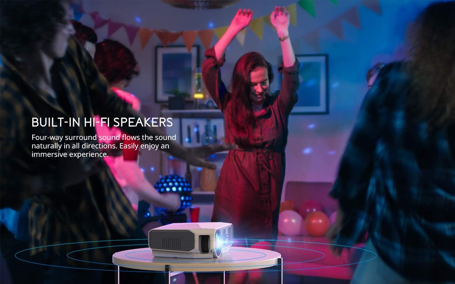 پروژکتور ، پروژکتور COOAU فیلم 4600LM با 200 "...