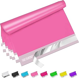 Pink Poly Mailers 10x13 Inch 100 Pcs, Strong Adhesive Shipping Bags for Clothing, Self-Sealing and Waterproof Mailing Envelopes, Privacy Protected Mailer Bags for Small Business