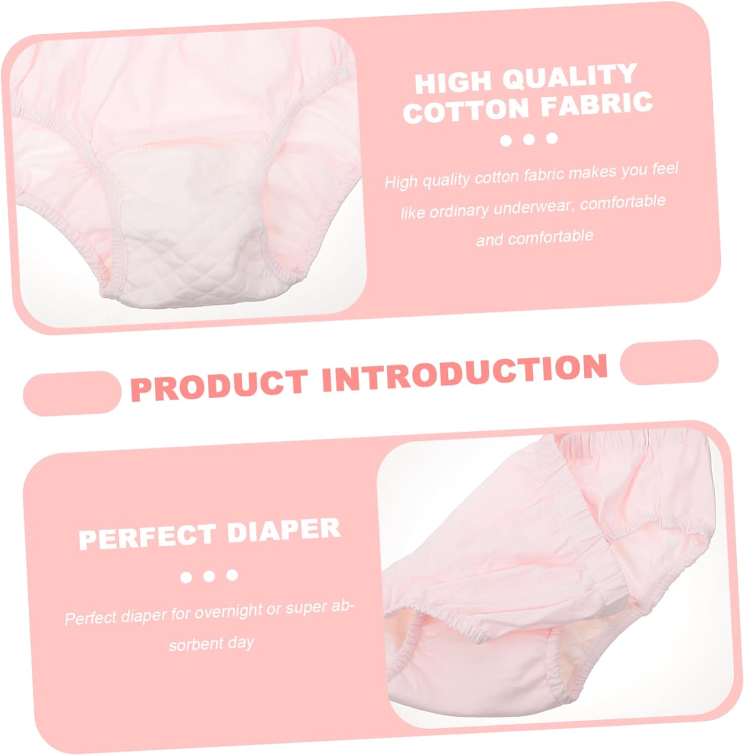 Waterproof Diaper for Women Adult Incontinence Underwear Reusable Breathable Washable for Elderly Men Women