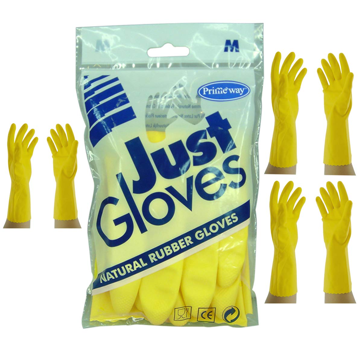 Primeway® Rubber 100% Natural with Inner Cotton Lining Gardening Dishwashing Hand Gloves | Reusable and Washable | Cleaning | Janitorial | Made in Malaysia | Medium size Unisex | 3 Pairs | Yellow (B01FC0YD5A) Amazon Price History, Amazon Price Tracker
