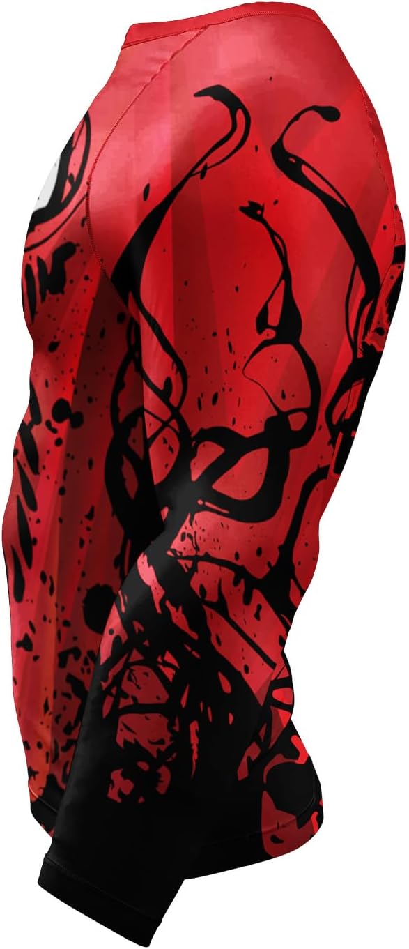 Red Plume Men’s Athletic Long Sleeve Compression Shirts/Men’s Cool Compression Top for Sports