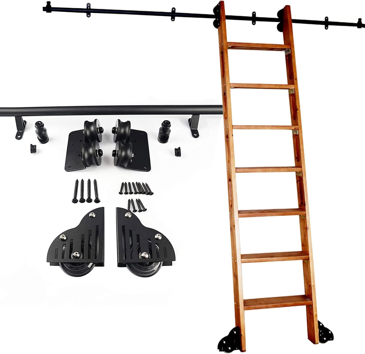 Amazon.com: 3.3ft- 20ft Rolling Ladder Hardware Kit, Library Sliding ...