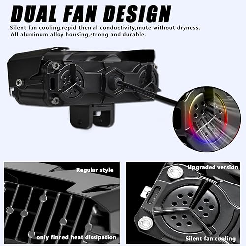 Miniatura 6 de Luces antiniebla para motocicleta, 80 W, 8000 lúmenes, luz auxiliar de conducción ámbar blanco de doble color, 2 unidades, barra de luz LED de 6