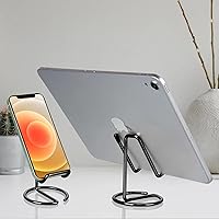 Vista 47 de Paquete de 2 soportes para teléfono celular para escritorio, bonito soporte de metal dorado para teléfono celular, accesorios de escritorio