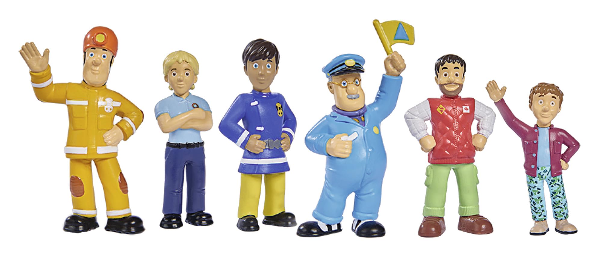 Simba 109252538038 - Juego de figuras de bombero Sam - Figuras de bombero Sam con figuras de 6 o 7 piezas, 2.0-2.8 in, a partir de 3 años, selección aleatoria