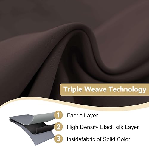 Miniatura 4 de Cortinas opacas con aislamiento térmico para oscurecimiento de habitación, cortinas para sala de estar. Cortinas con ojales, protección de