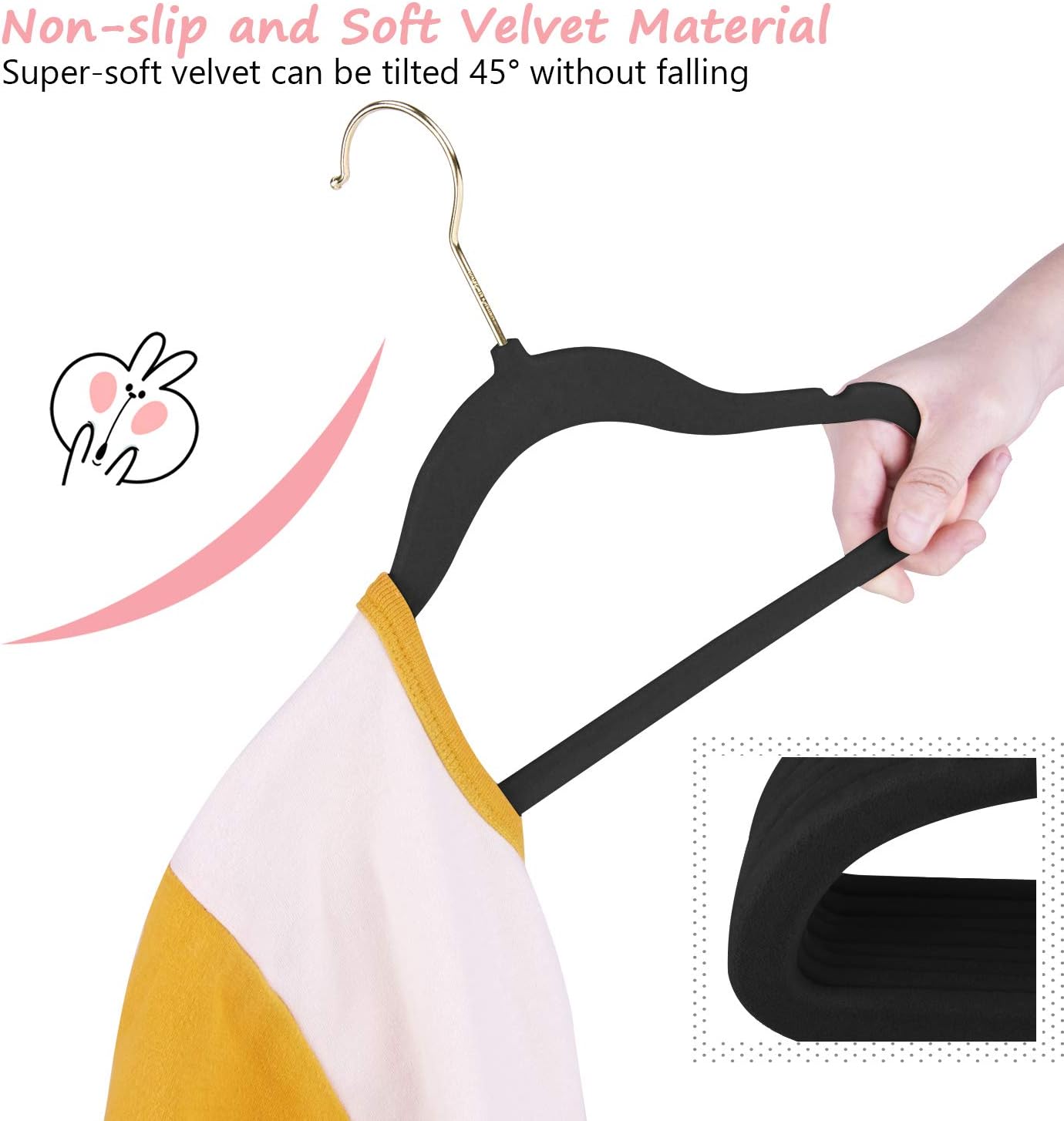 60% оƒƒ Dіѕсоunt Himetsuya Kids Hangers - 50 Pack Baby Velvet Hangers With 8 Pcs Baby Clothes Size Dividers, Ultra Thin Baby Hangers Non Slip Velvet Kids Coat Hanger, Space Saving Pants Hangers For Baby Clothes(Black)