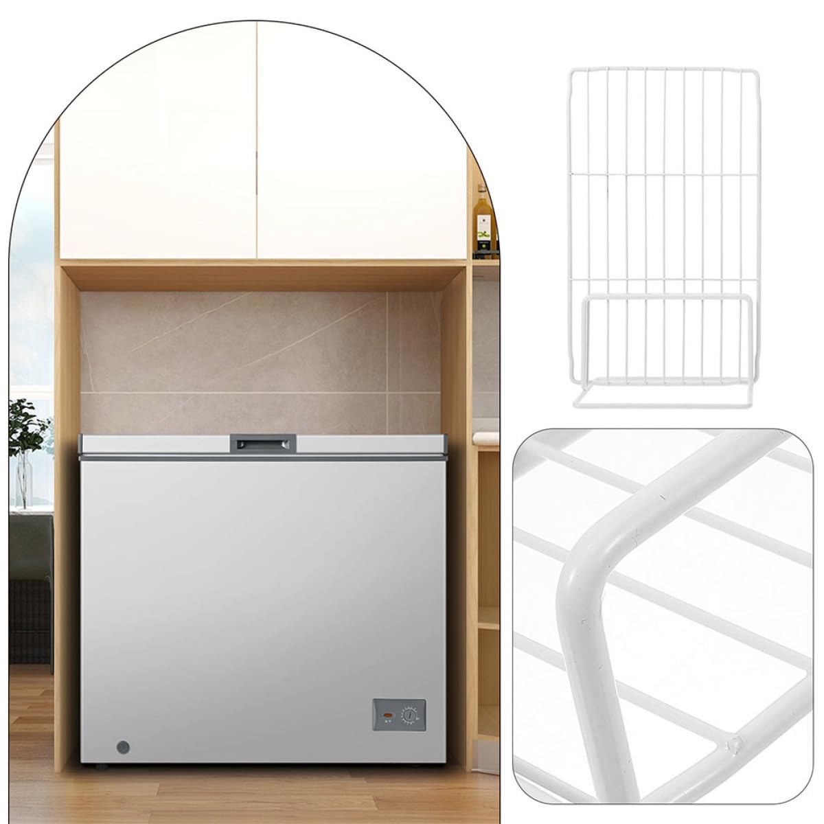 CRAFTHROU Divisor de Estantes Metálico Ajustable para Congelador, 32-34 CM de Ancho X 36 CM de Alto, Separador Desmontable para Uso en Neveras y Refrigeradores Domésticos