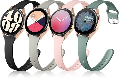 Paquete de 4 correas delgadas compatibles con Samsung Watch 6Galaxy Watch 5Galaxy Watch 4, Galaxy Watch 5 ProWatch 4 6 ClassicWatch 3Active 2,