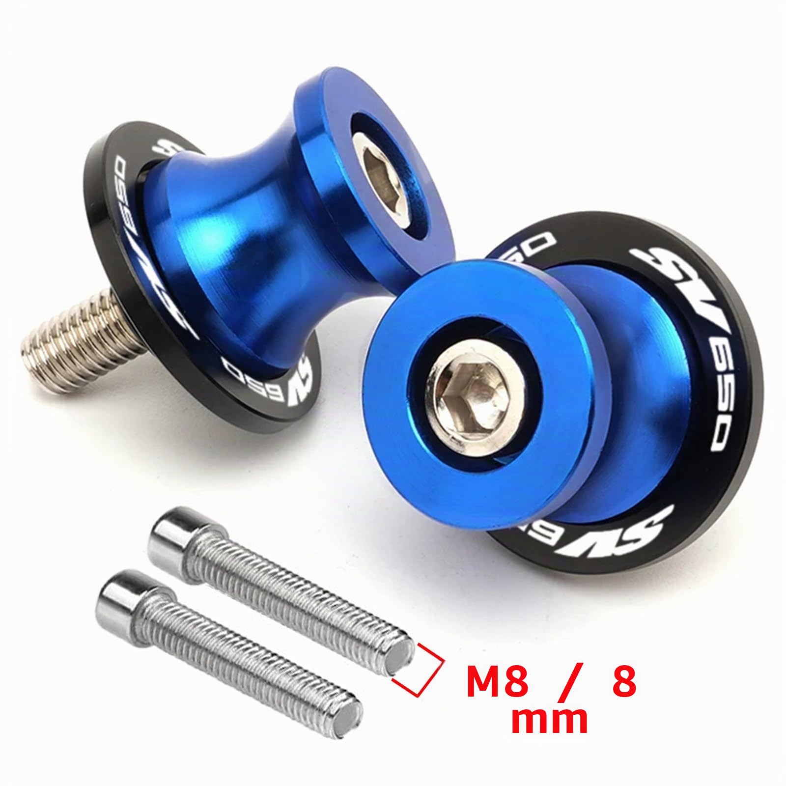 2pcs Moto Diabolos M8*1.5 CNC 8mm Bobine pour Suzuki SV650 SV 650 SV650A SV650S SV650X 2000-2023（Bleu）