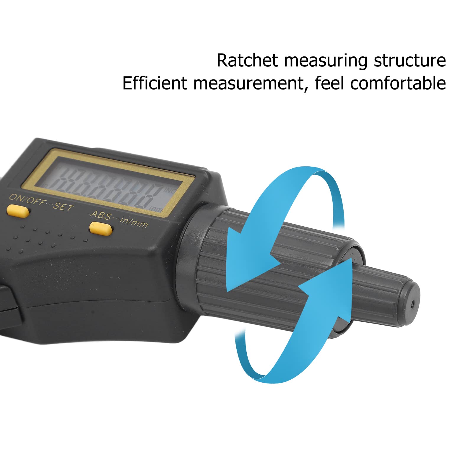 FTVOGUE Digitaler Mikrometer-Messschieber, Elektronisches Dickenmessgerät, 0 Bis 25 Mm, 0,001 Mm Genauigkeit, Zoll, Metrischer Relativmodus mit CR2032-Batterie für Maschinisten Zur Messung des