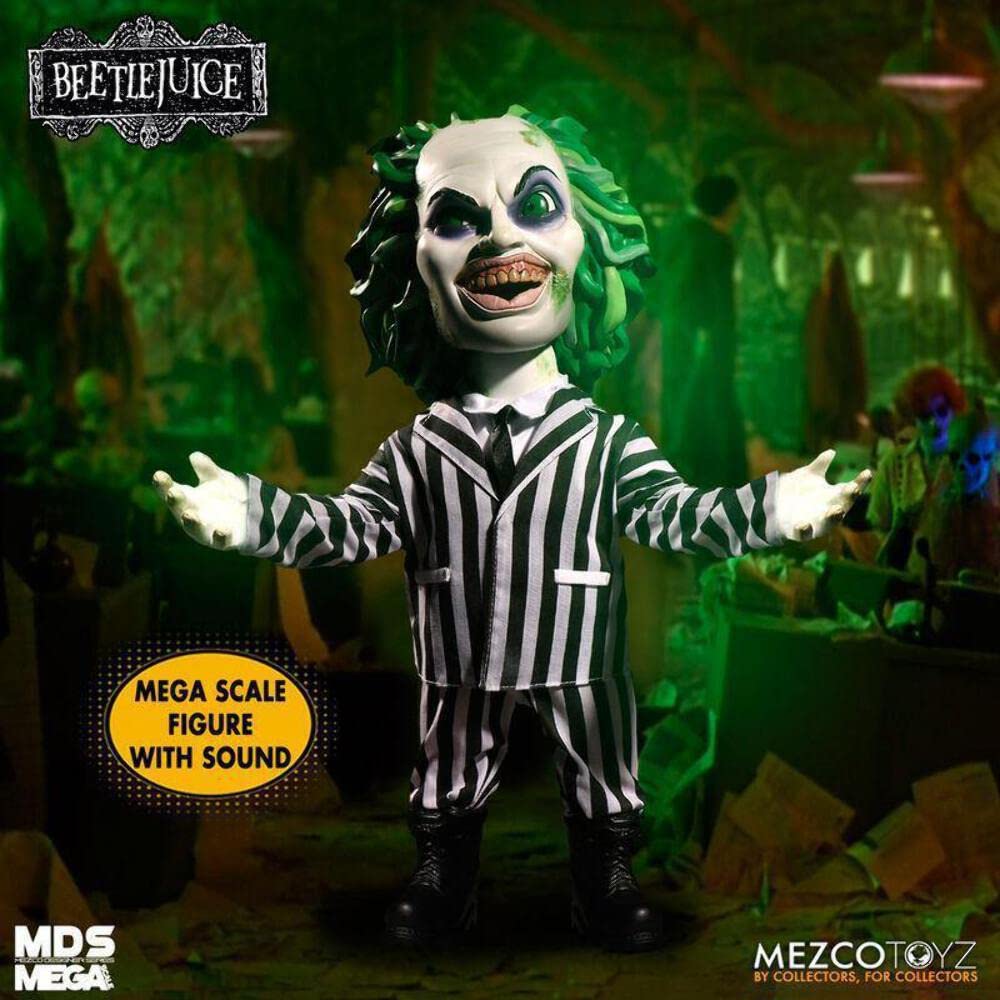 Mezco - Figurne Beetlejuice - Beetlejuice Talking 38cm - 0696198904031, Multi-Colored, Standard