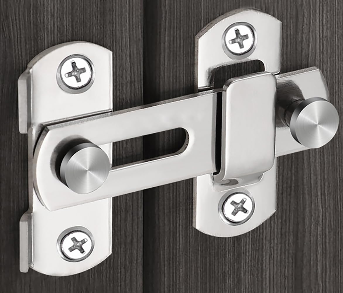 Stainless Steel Locking Latch Sliding Barn Door Lock Doors Windows Safety Security Home Anti-Theft Guard Stainless Steel Toggle Latch (180°)-picture-24
