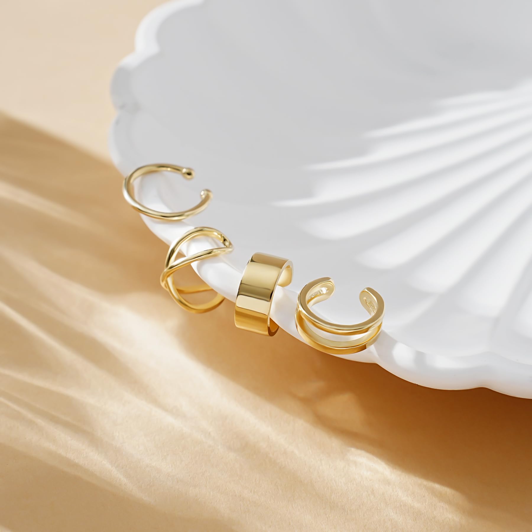 CHIC & ARTSY Ear Cuff Set Damen Ohrmanschette Ohrringe 925 Sterling Silber Earcuffs Set Helix Knorpel Ohrmanschette Ohne Ohrloch Wickelohrring Fakepircings Ohr Cuffs Ohrklemme