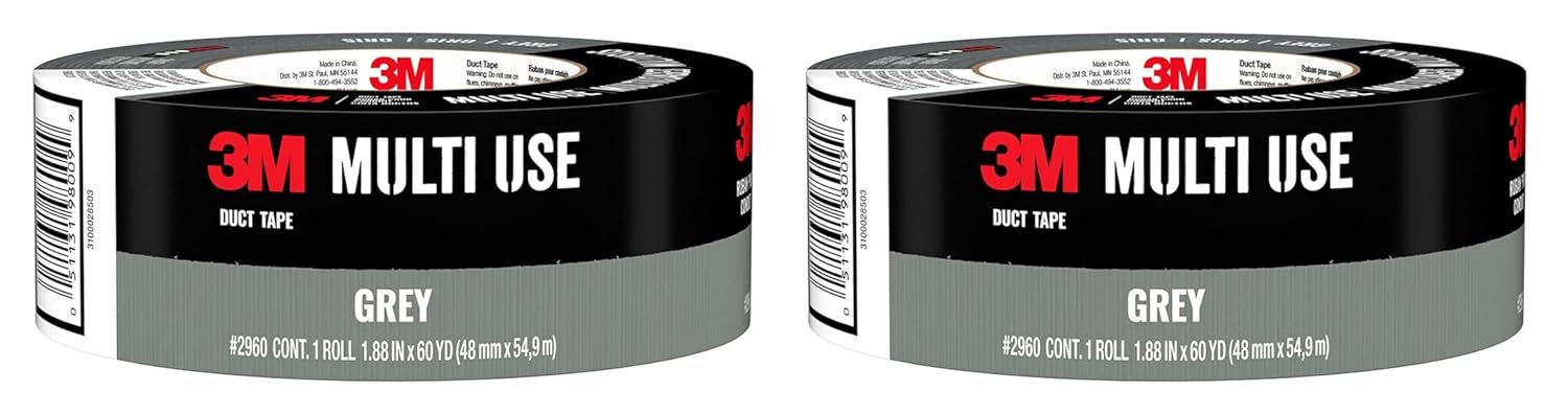 3M Multi-Use Duct Tape for Home & Shop, 1.88 inches by 60 Yards, 2960-A (Pack of 2)