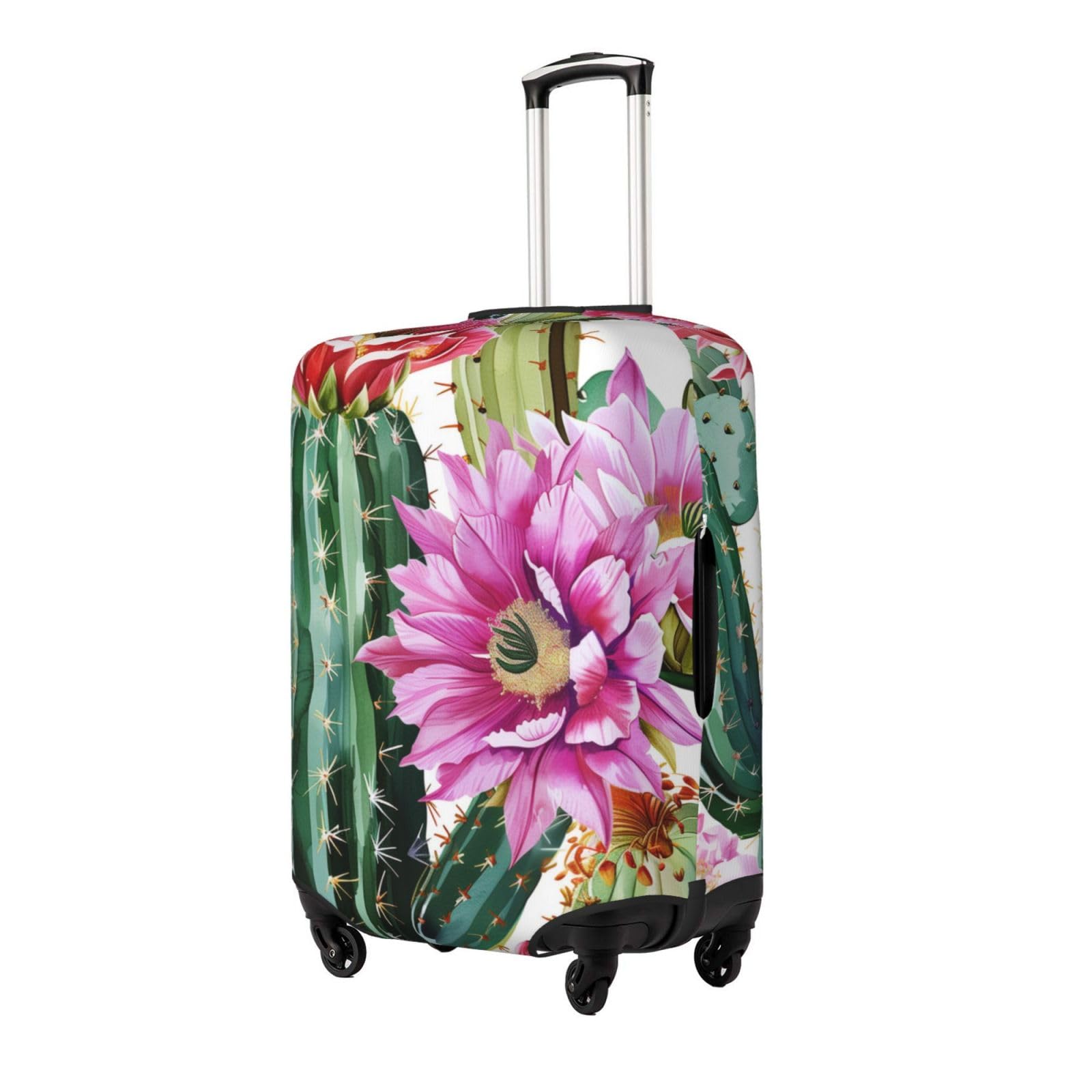 Funda elástica para equipaje de viaje, protector de maleta, diseño de gatos encantadores, antiarañazos, se adapta a equipaje de 31 a 32 pulgadas, Plantas tropicales de cactus, XL(31"-32"