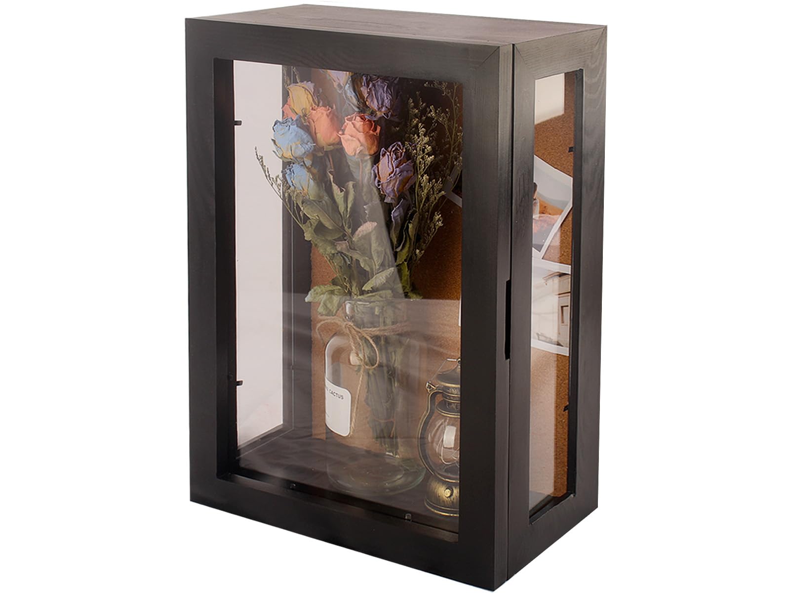 11x16 Deep Shadow Box Frame - 6" Deep Wooden Display Case With Hinged Door & Magnetic Closure For Wine Bottles, Flowers - View #3