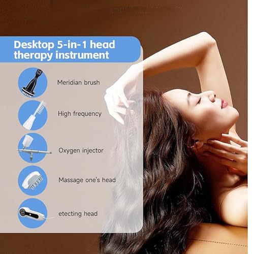 5-in-1 Hair & Scalp Care System - with Magnifying Lens, Massage Brush, Vibrating Comb, Relaxation Head & Refreshing Spray - Personal Grooming Device for Home Salon Use - Image 4