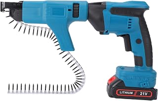 Asixxsix Drywall Screw Gun, 0-4200RPM Cordless Brushless Drywall Screwdriver, Automatic Feed Chain Screw Gun Set with Storage Box, 4.0Ah Battery
