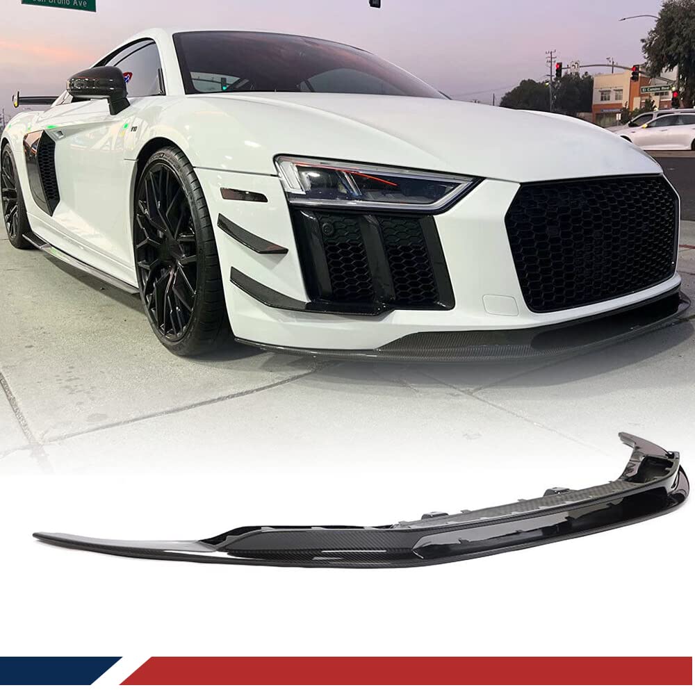 Dry Carbon Fiber Front Bumper Lip for Audi R8 2016-2018 Coupe Convertible 2-Door Front Bumper Lip Chin Spoiler Body Kits Factory Outlet