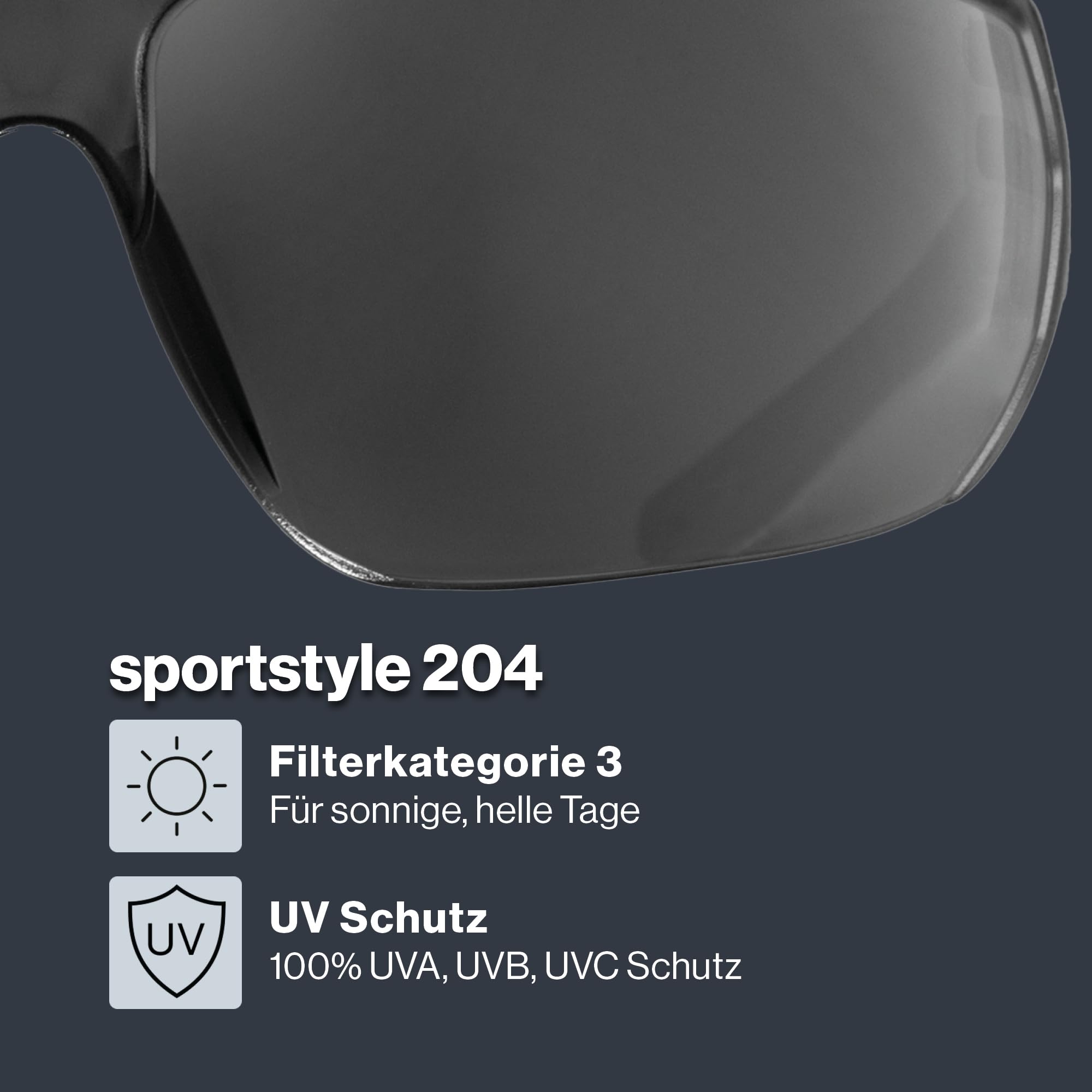 uvex sportstyle 204 - Sportbrille für Damen und Herren - 100% UVA-, B, C Schutz - druckfreier Sitz & perfekter Halt - 3