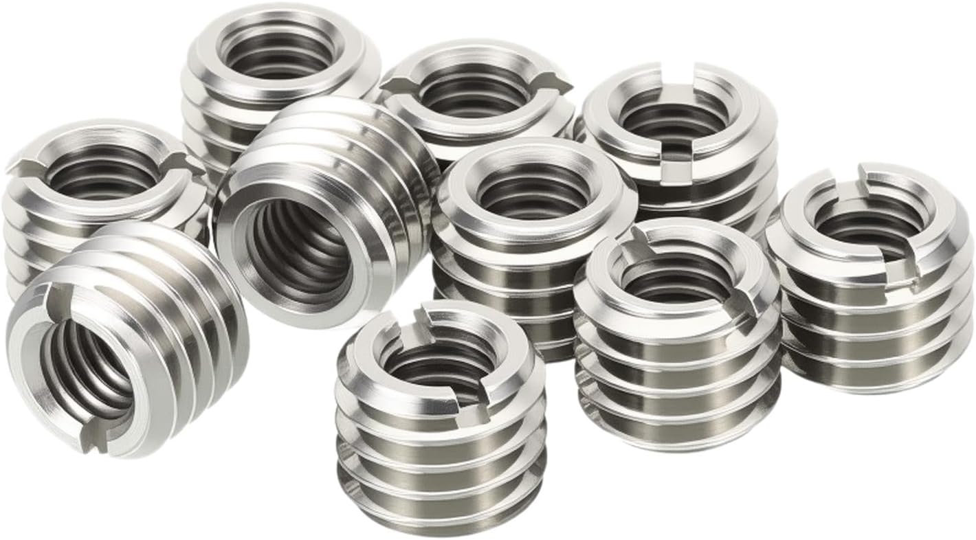 10 Pcs Thread Adapter Sleeve Reducing Nut, M6 x 1 Male to M4 x 0.7 Female Thread Stainless Steel Repair Insert Nut Screw 8mm Length Reducer Conversion Fastener