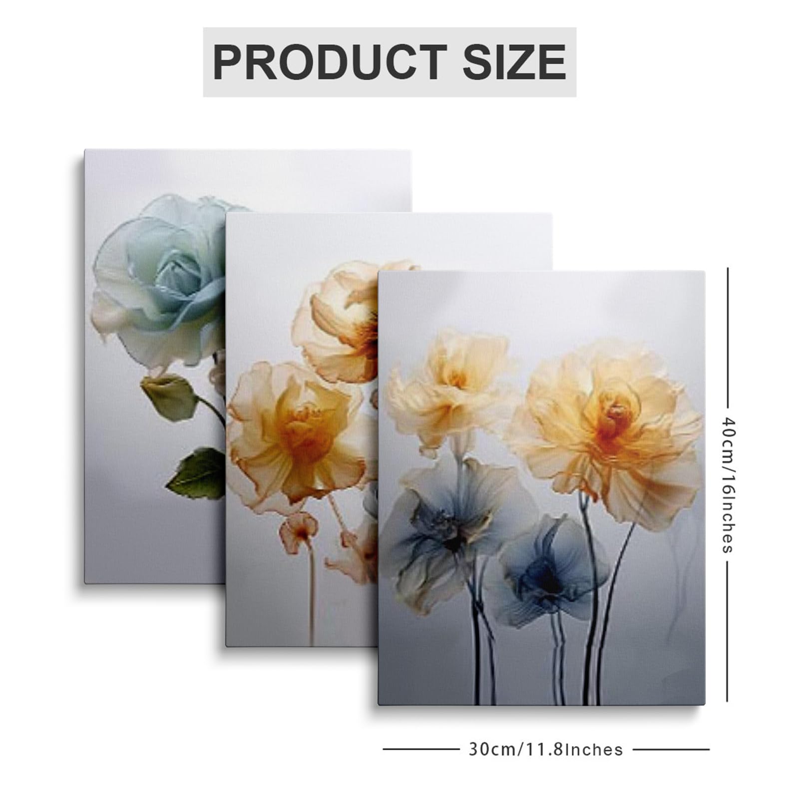 prinfantasy Bedroom Wall Art Painting Pictures Canvas Framed Aesthetic Flowers Prints Home Gifts 0402, H0402, 16 x 12 inch - 40 x 30 cm - Image 4