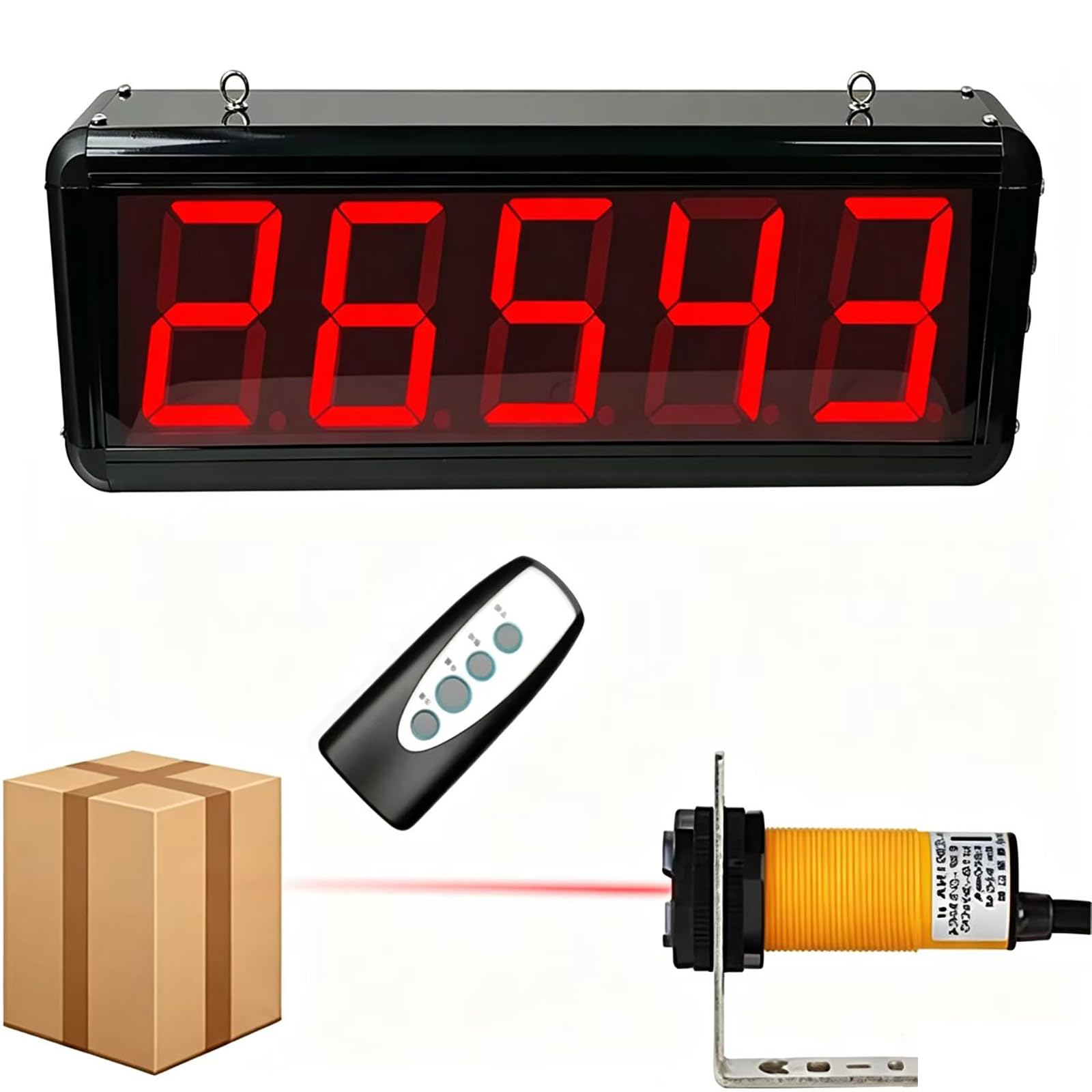 Contatore digitale linea di produzione con sensore a infrarossi, gamma a 5 cifre 0-99999, distanza 5 m, memoria di spegnimento per linee di montaggio e officine