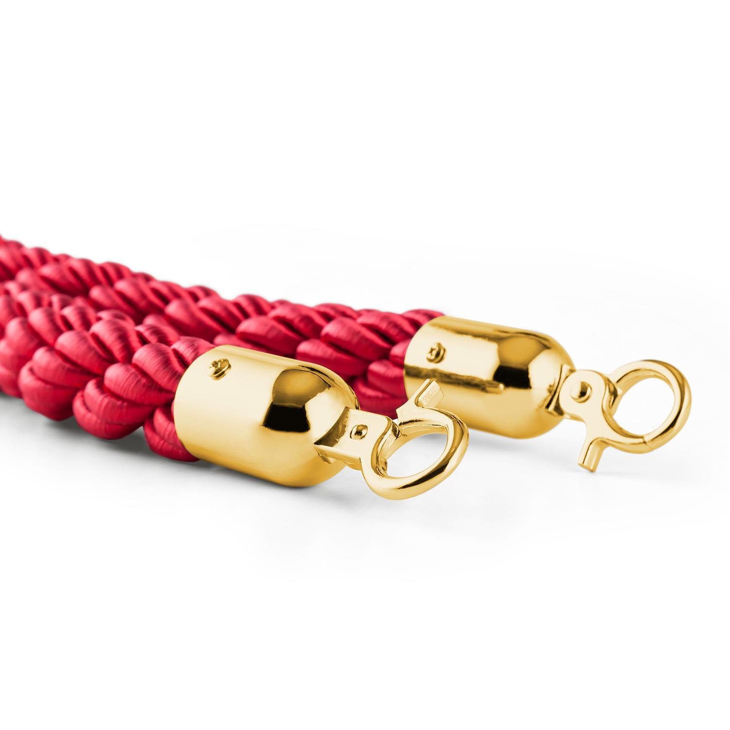 oneConcept Golden Gate - Transenna, Transenna Eliminacode, 2 Paletti, 1 Cordone di Bloccaggio, Stabile, Resistente Alle Intemperie, Espandibile, Oro/Rosso