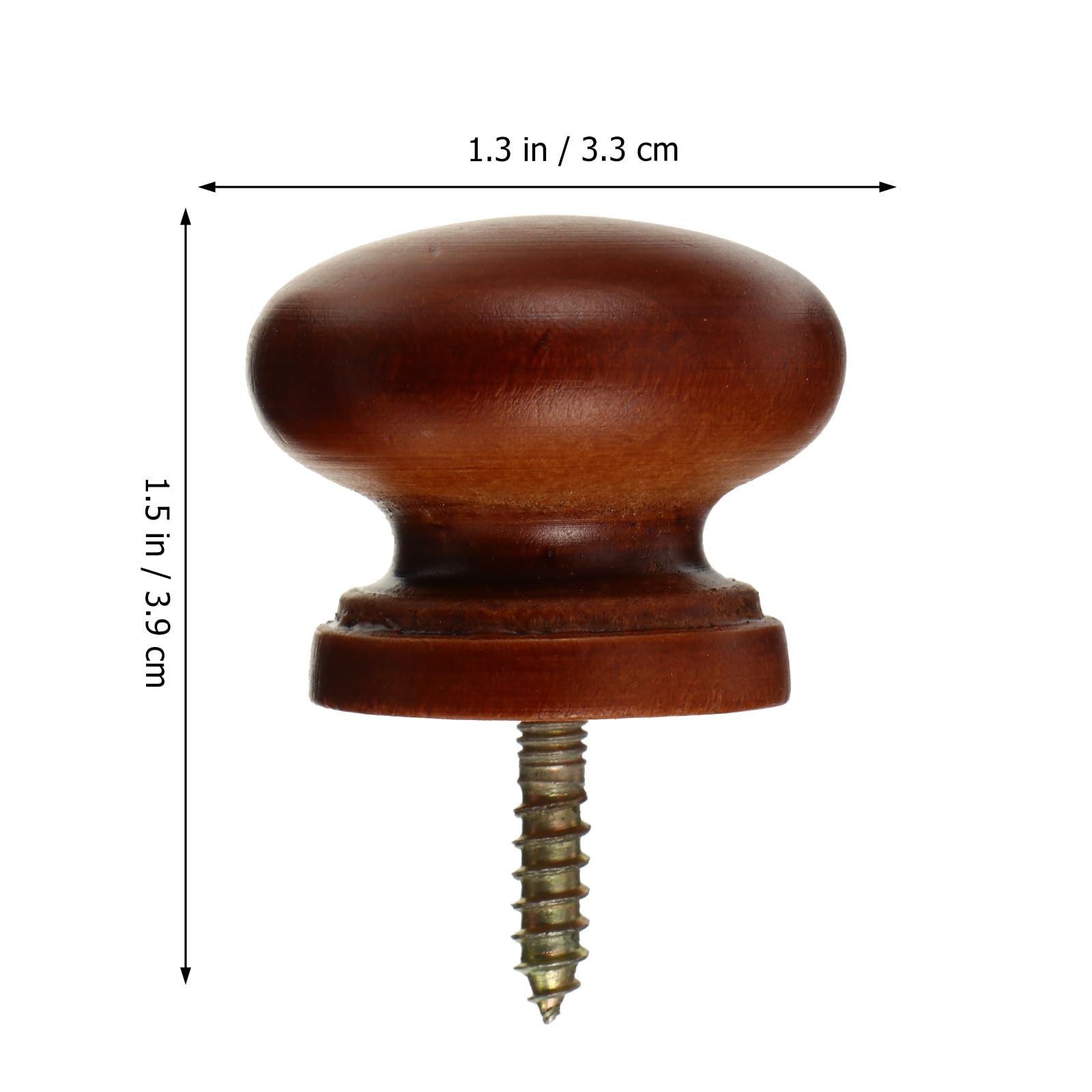 Housoutil Solid Wooden Round Door Handles 8 Pieces Self Tapping Cabinet Knobs for Wardrobe Drawers Furniture Pulls Easy Installation - Image 3