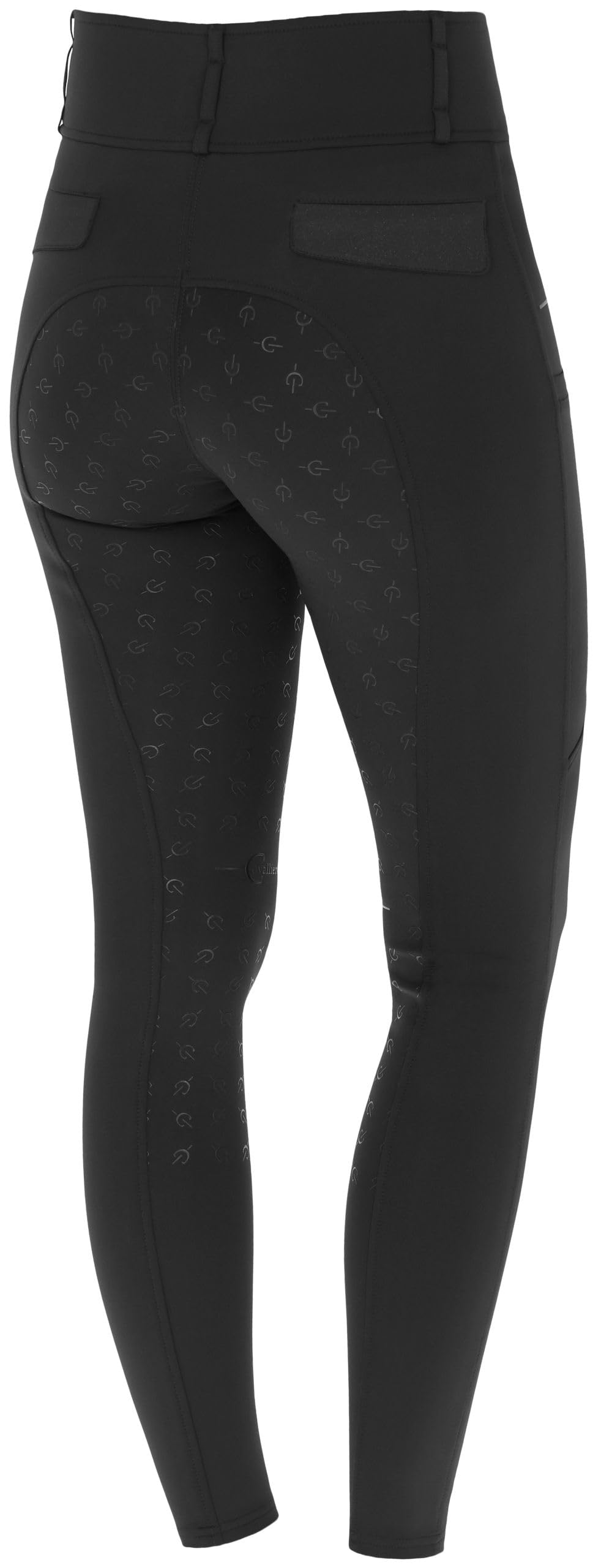 Covalliero Pantaloni da Equitazione Highwaist, Legging da Equitazione, Abbigliamento da Equitazione, Nero, Taglia 44, Poliammide, Donna, Pratica Tasca per Il Cellulare, Larga Cintura