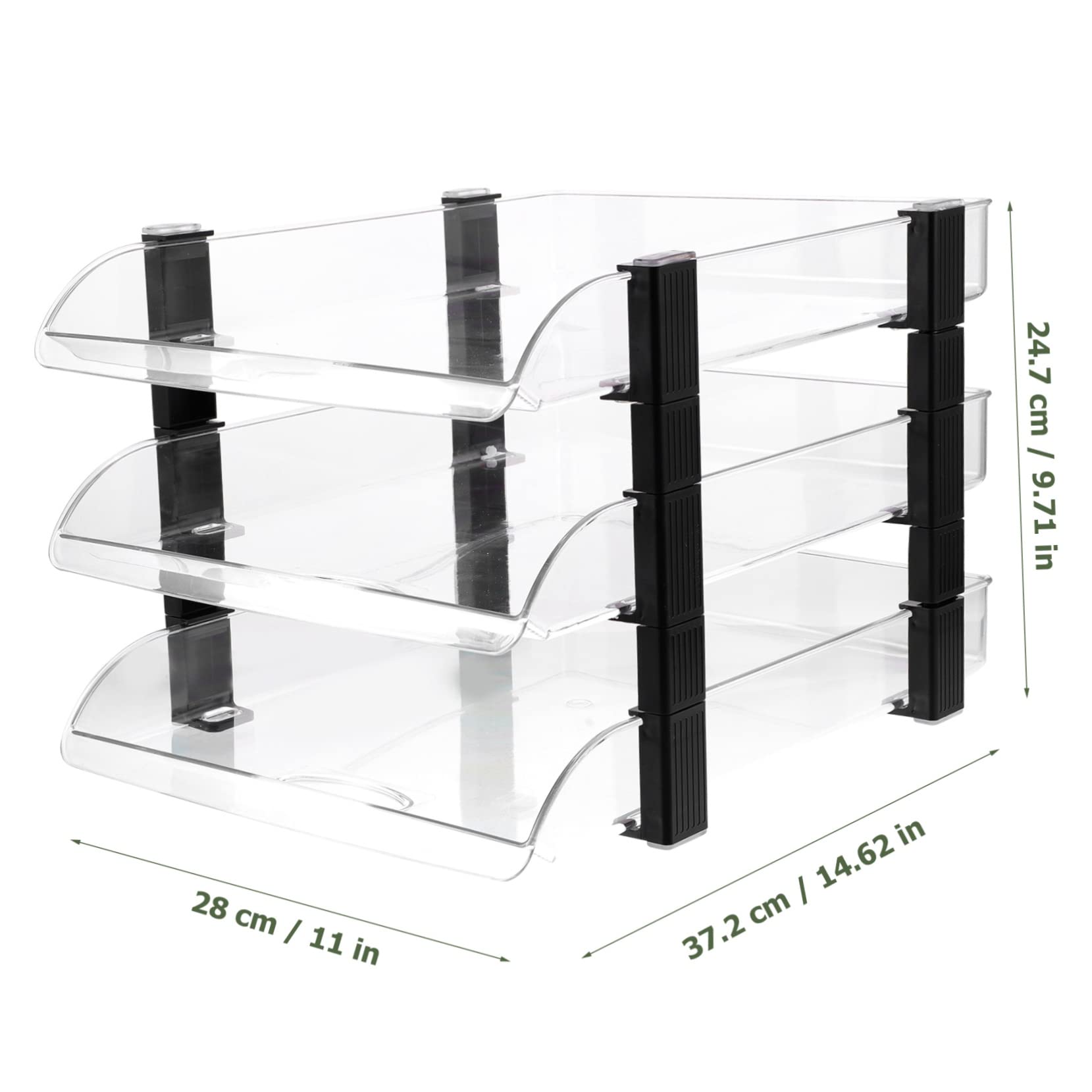Housoutil Multi File Organizer Transparent Desk File Holder for Office Storage Stylish Document and Paper Tray Classroom and Home Use and Design