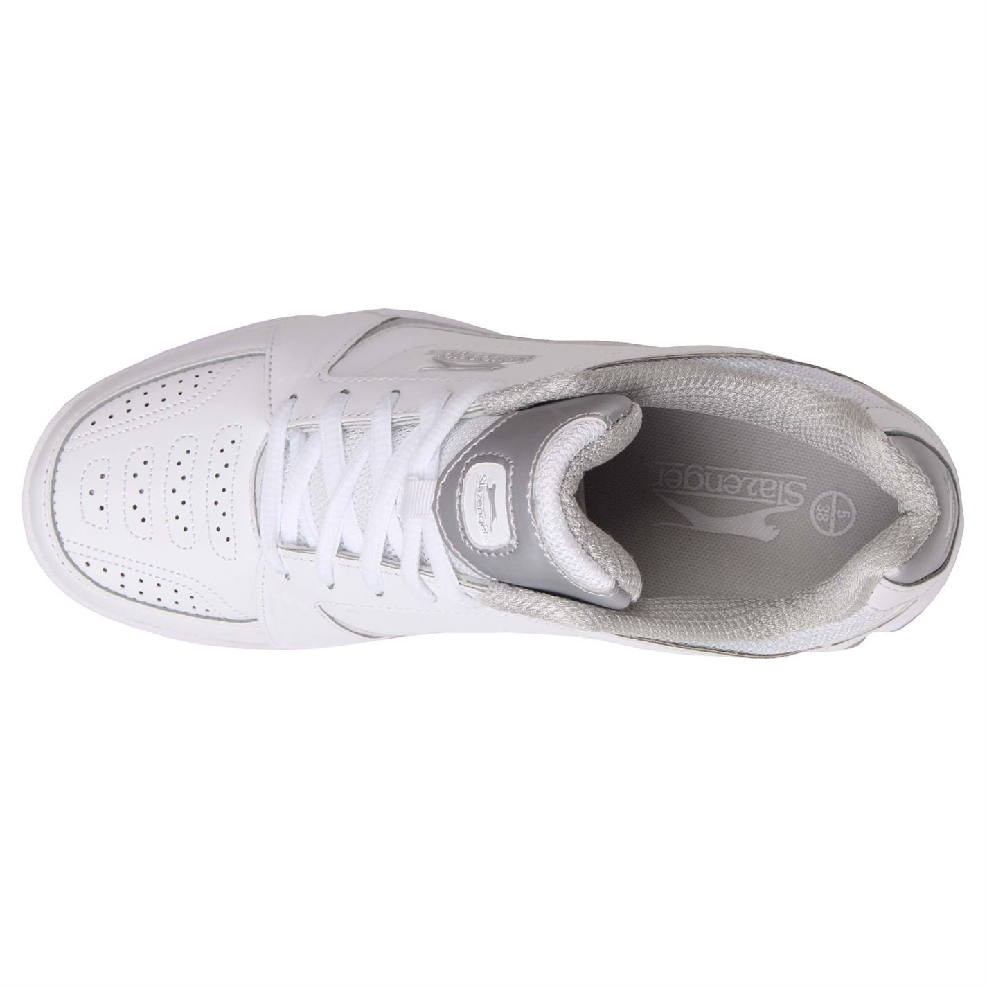 Slazenger Damskie buty tenisowe buty sportowe buty tenisowe sznurowane, biały - biały srebrny - 36 EU