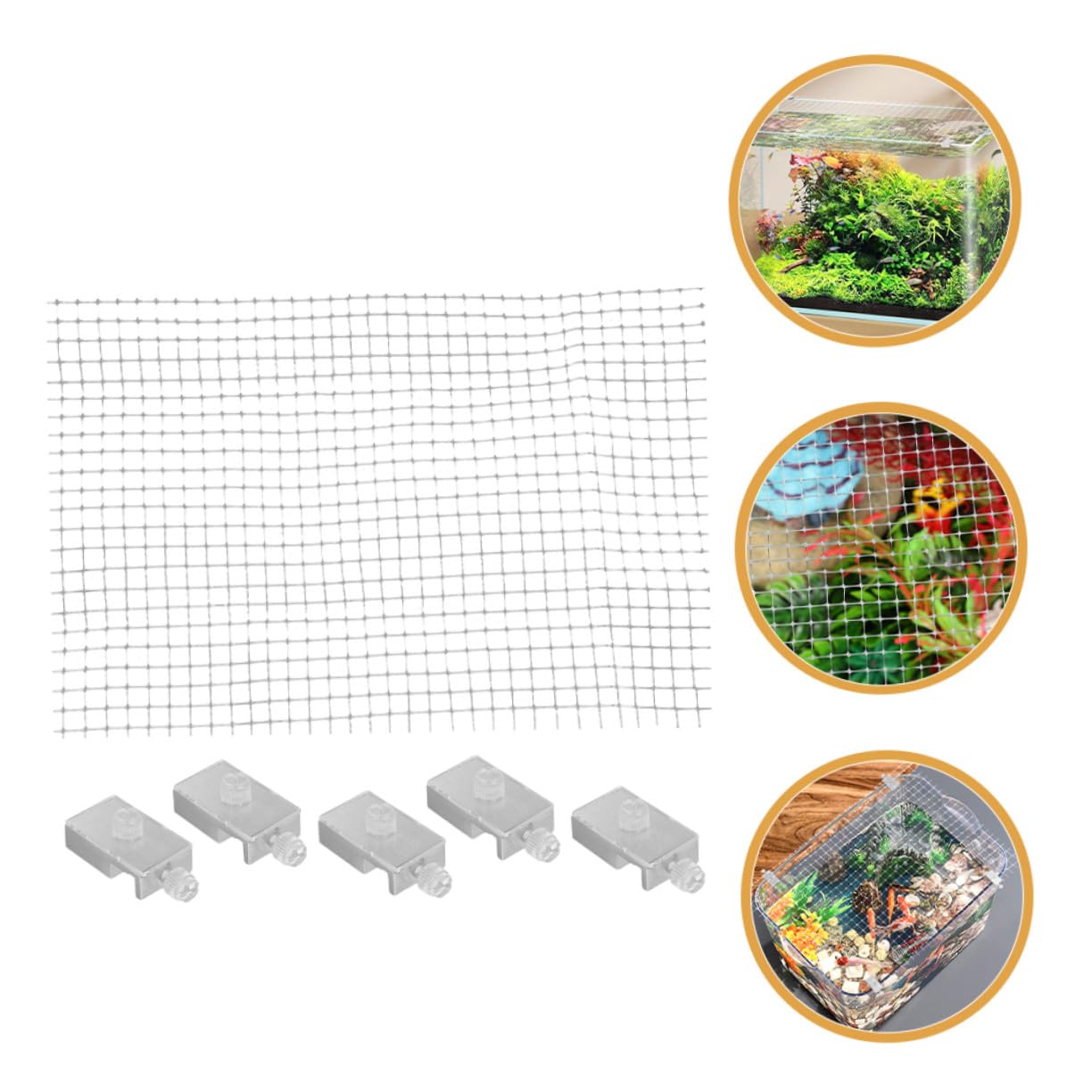 Aquarium Abdecknetz Einstellbares Atmungsaktives Sprung Netz mit Feiner Zuschneidbar Langlebiges Acrylgewebe Vielseitig für Fisch und Schildkrötenbecken Schutz und Trennung